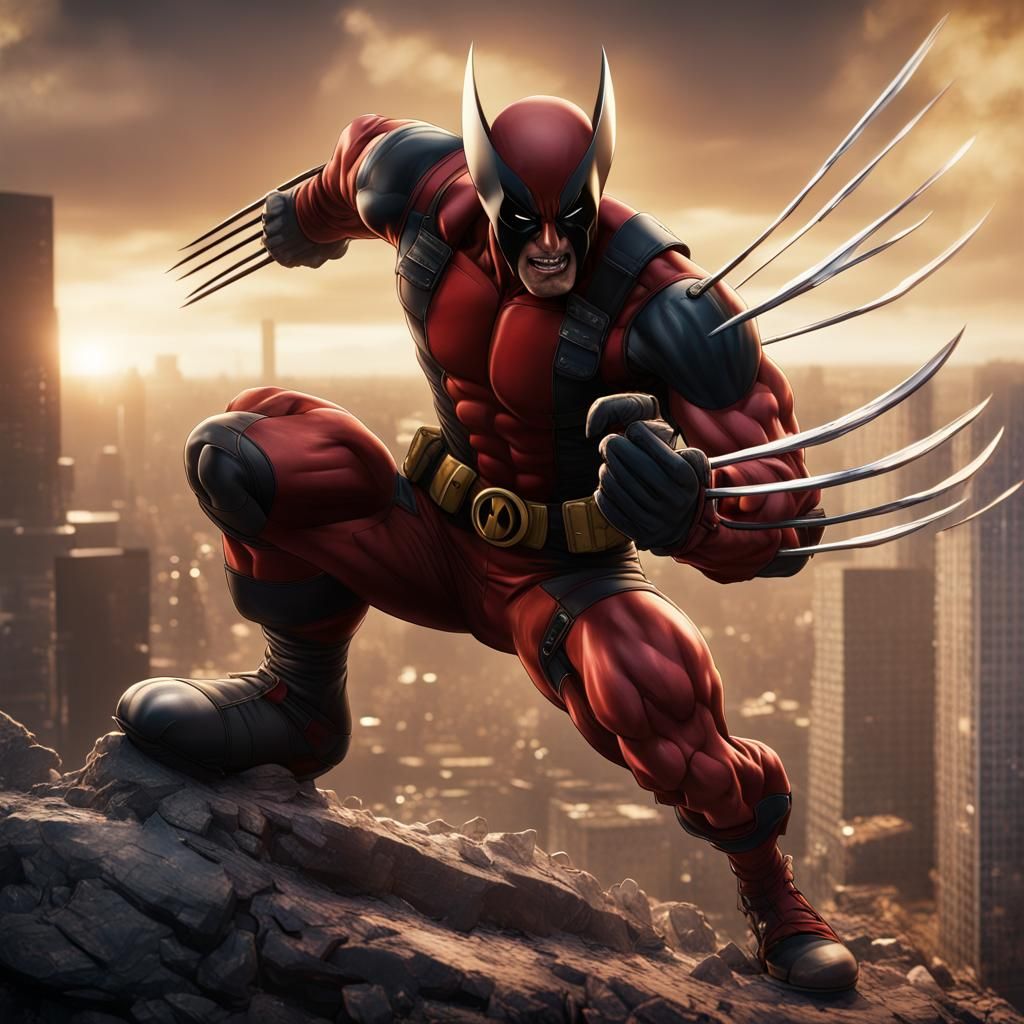 Wolverine and Deadpool Battle One Punch Man