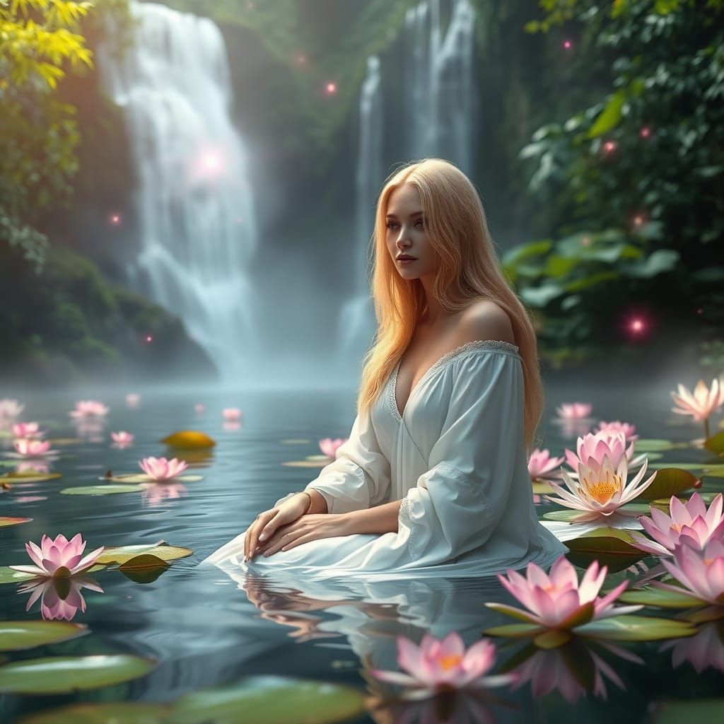 Mystical Forest Goddess in Crystal Waters
