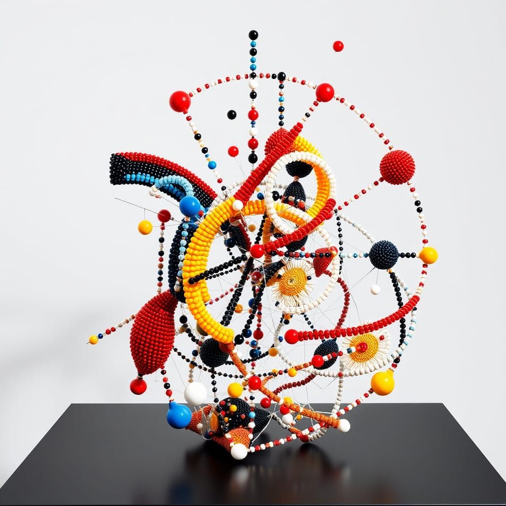 Abstract Bead Sculpture Inspired by Constructivism