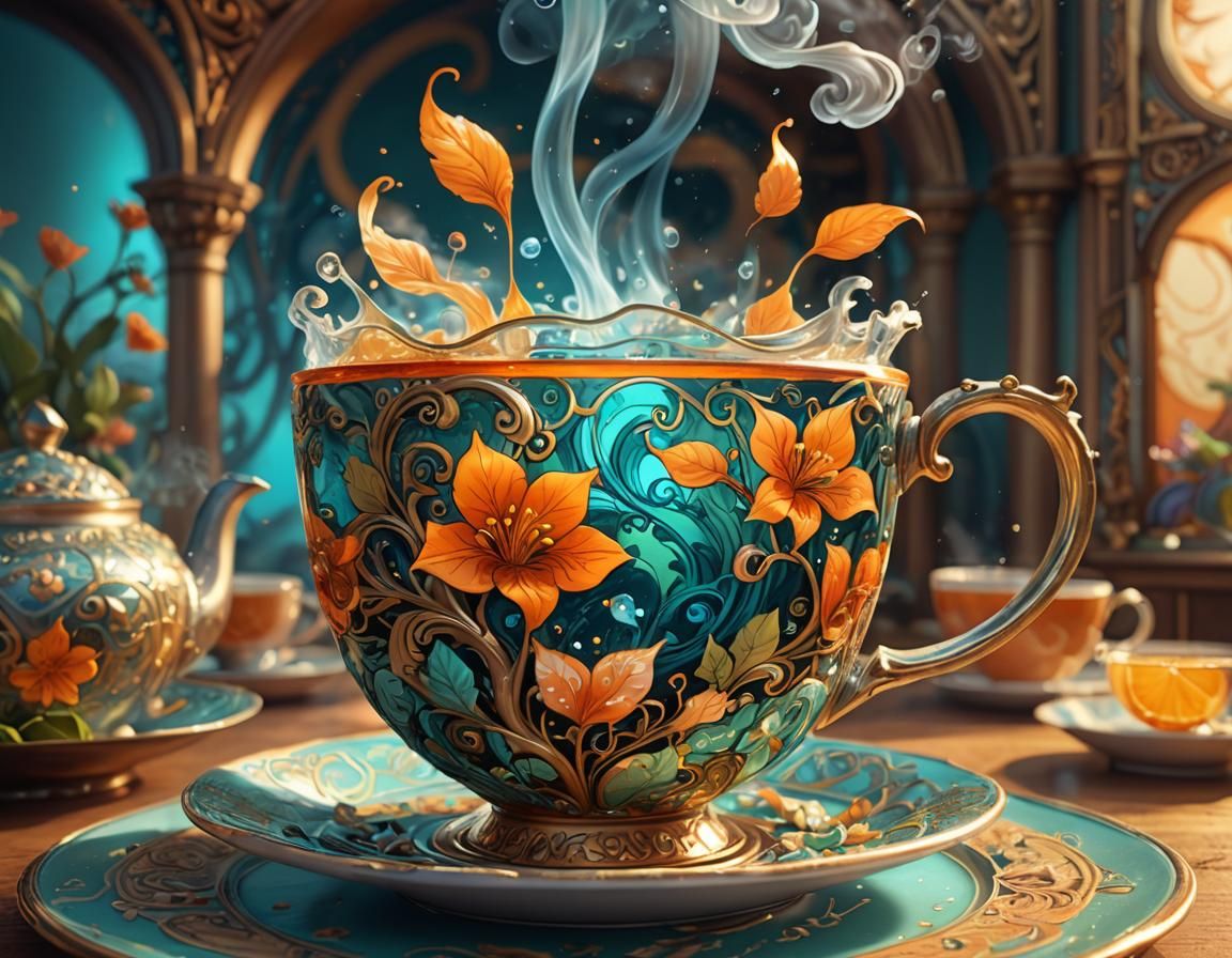 Whimsical Teacup World: Fantasy Concept Art