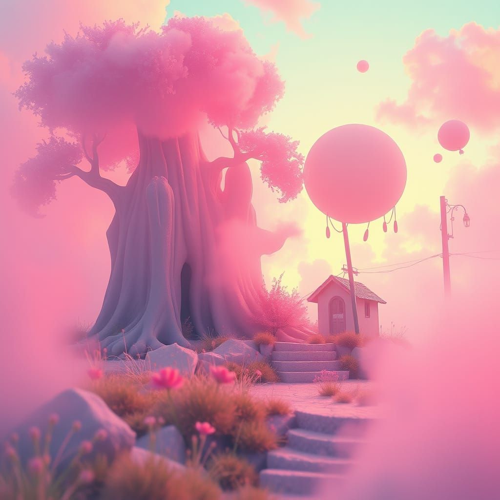 Ethereal Whimsy in Vibrant Pastels