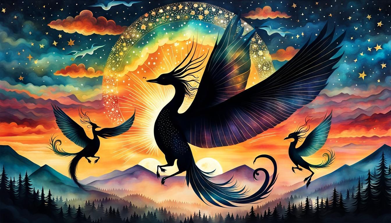 Inspirational Collage of Mythical Creatures and Quotes