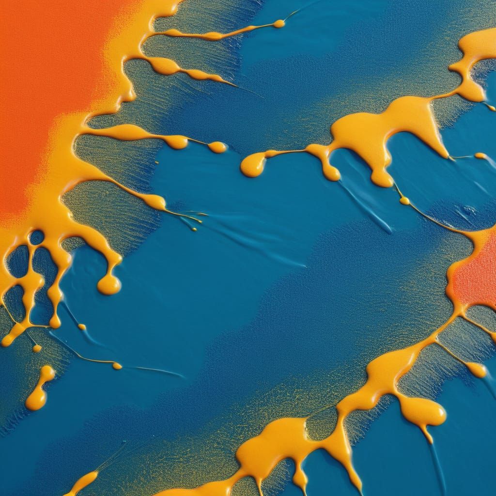 Vibrant Paint Drips on Oceanic Landscape