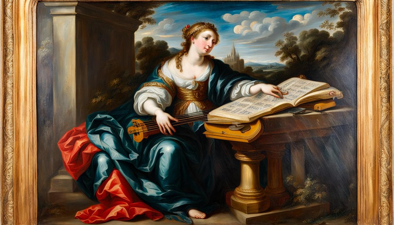 Baroque Saint Cecilia Oil Painting