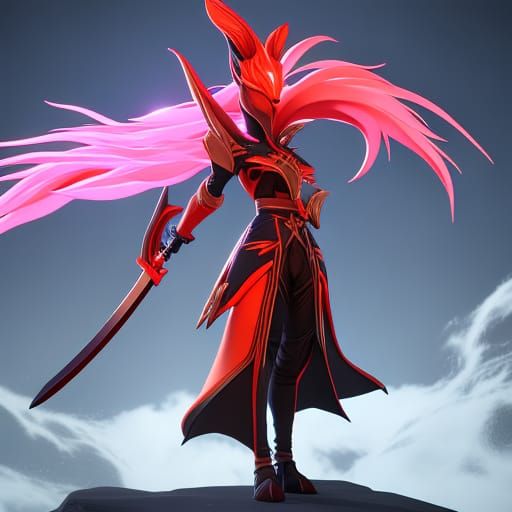Hyperdetailed Nine-Tailed Fox in Dark Fantasy Style