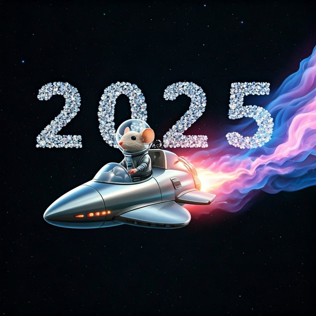 Charming Space Explorer Mouse Embarks on Cosmic Quest