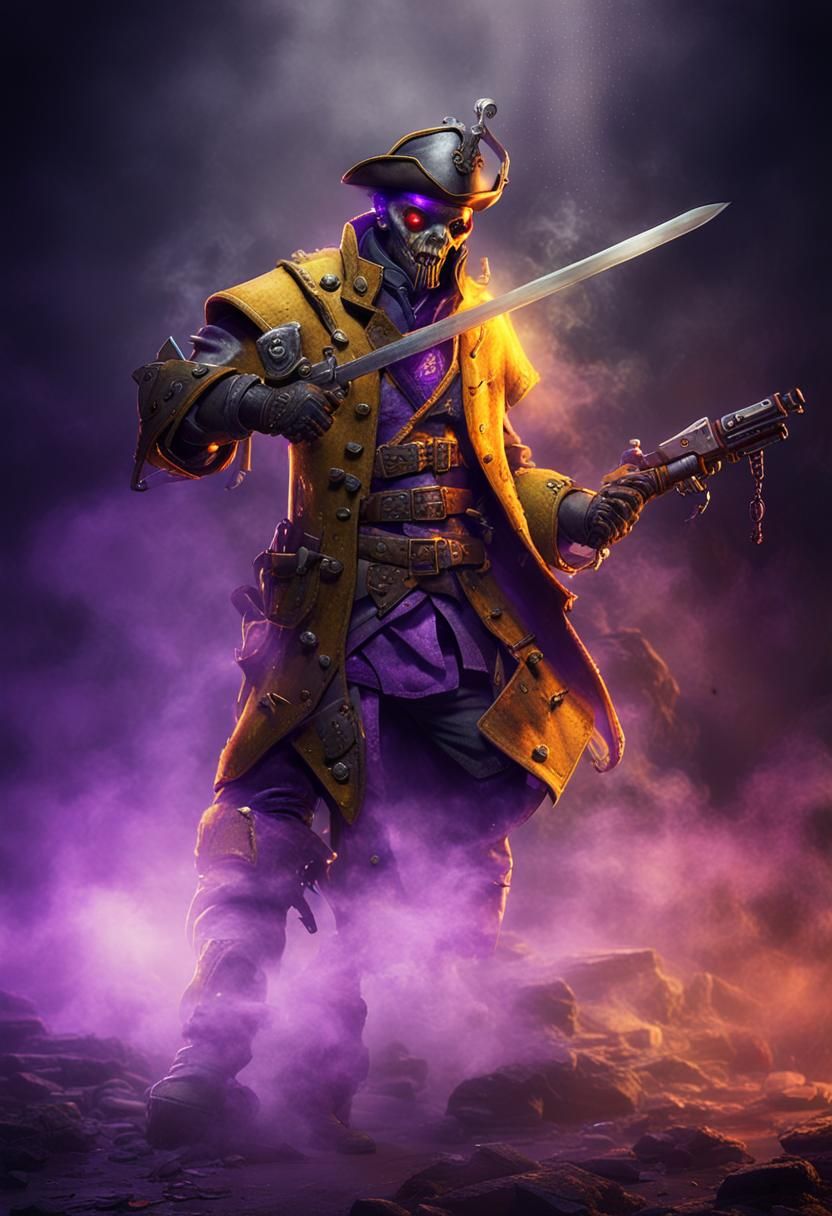 Warforged Pirate in Laboratory: Dark Fantasy Concept Art