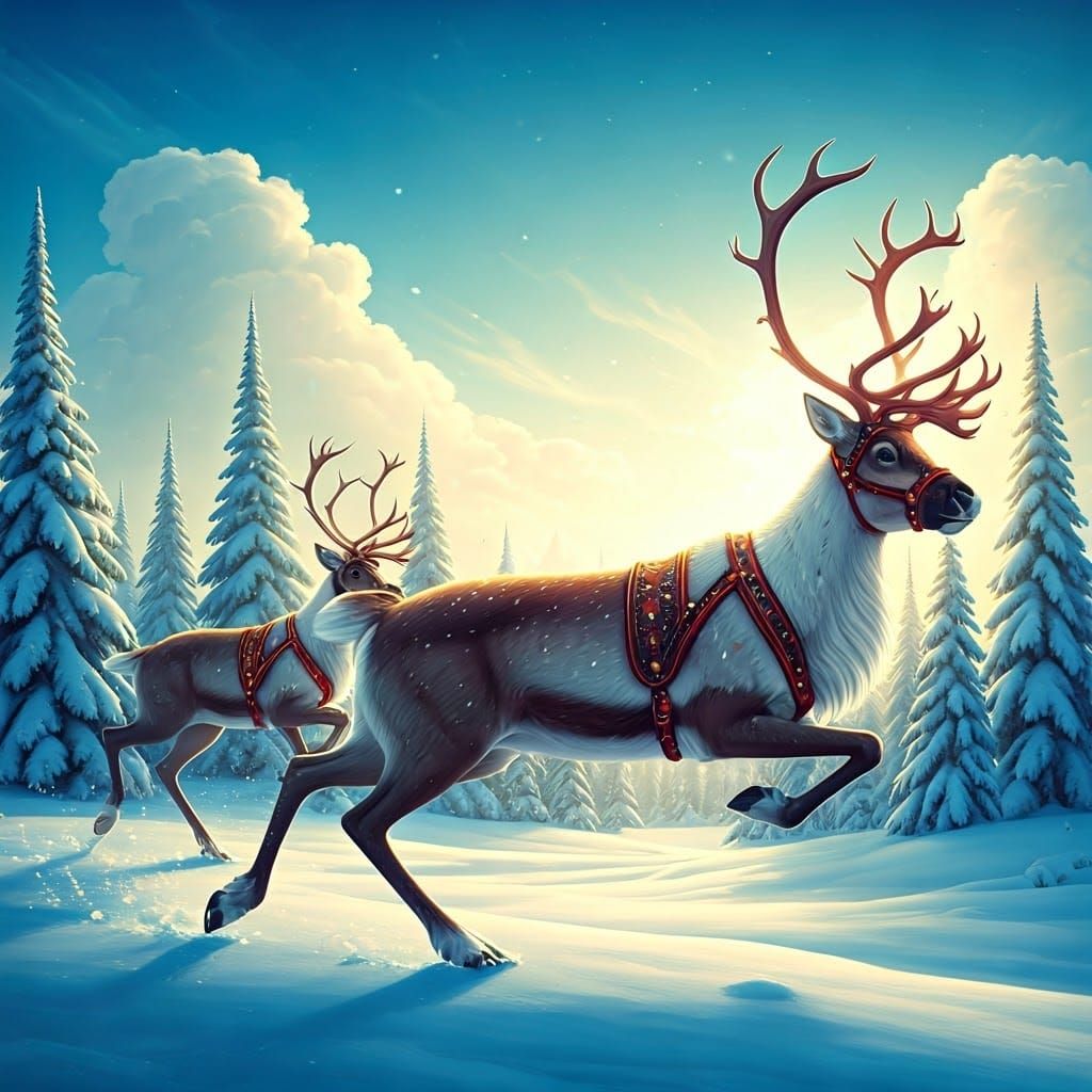 Reindeer Race Through Winter Wonderland