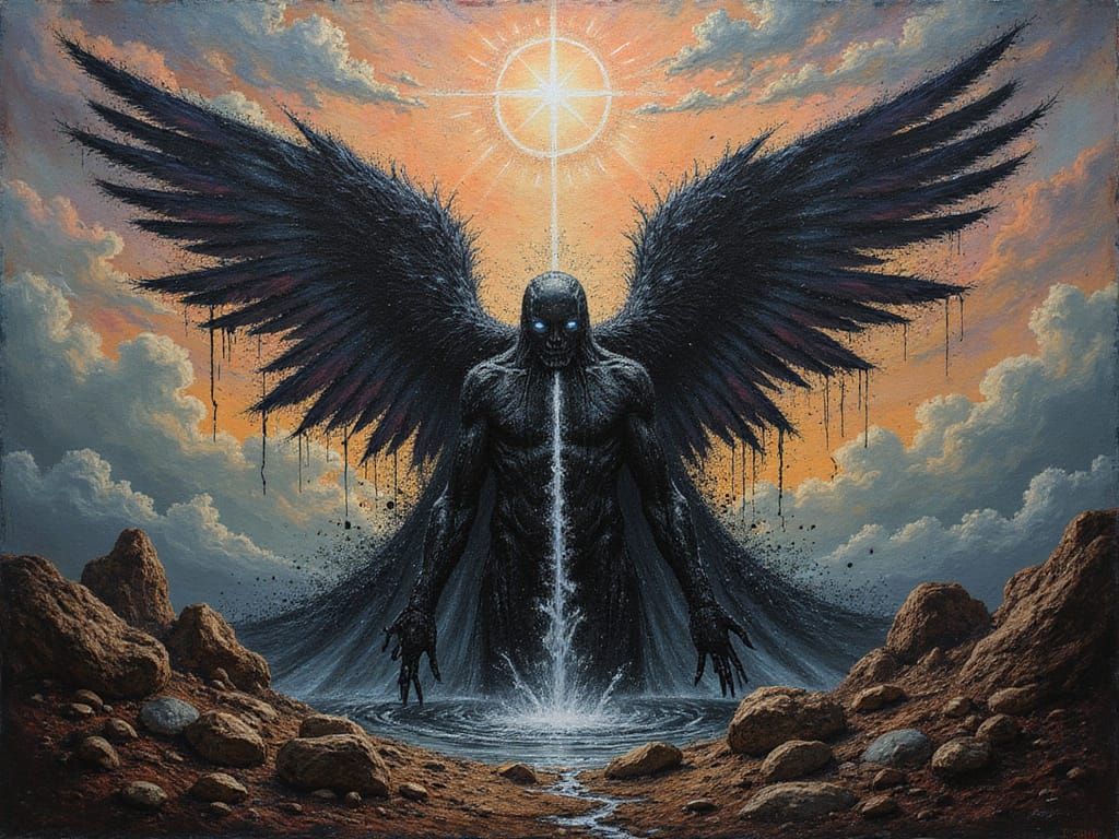 Cosmic Horror Deity in Surrealist Oil Painting