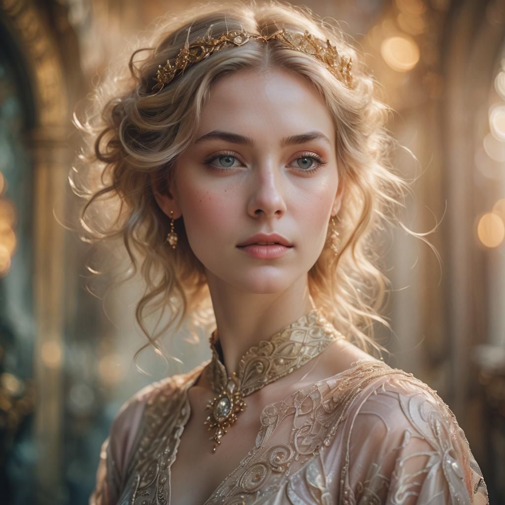 Enchanting Woman Portrait in Soft Ethereal Light