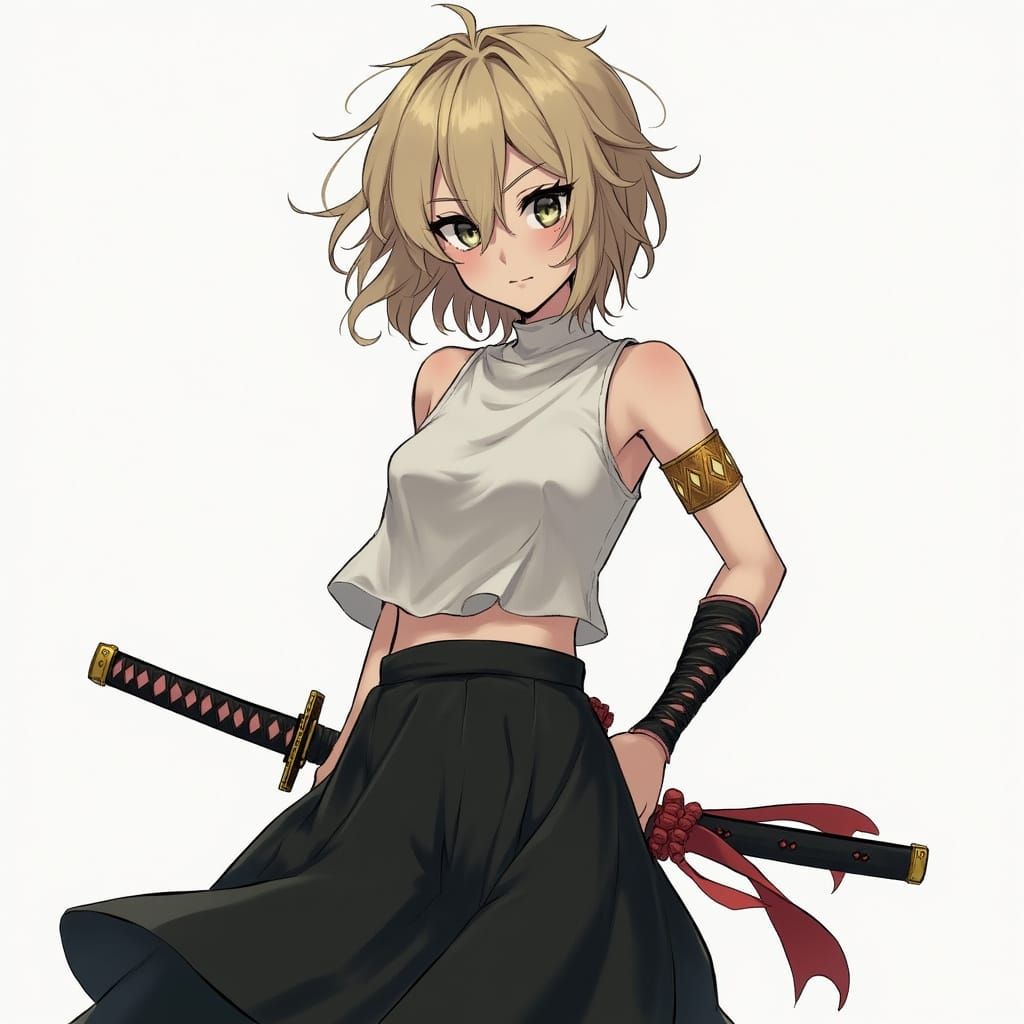 Dark Academia Anime Girl with Mischief in Her Eyes