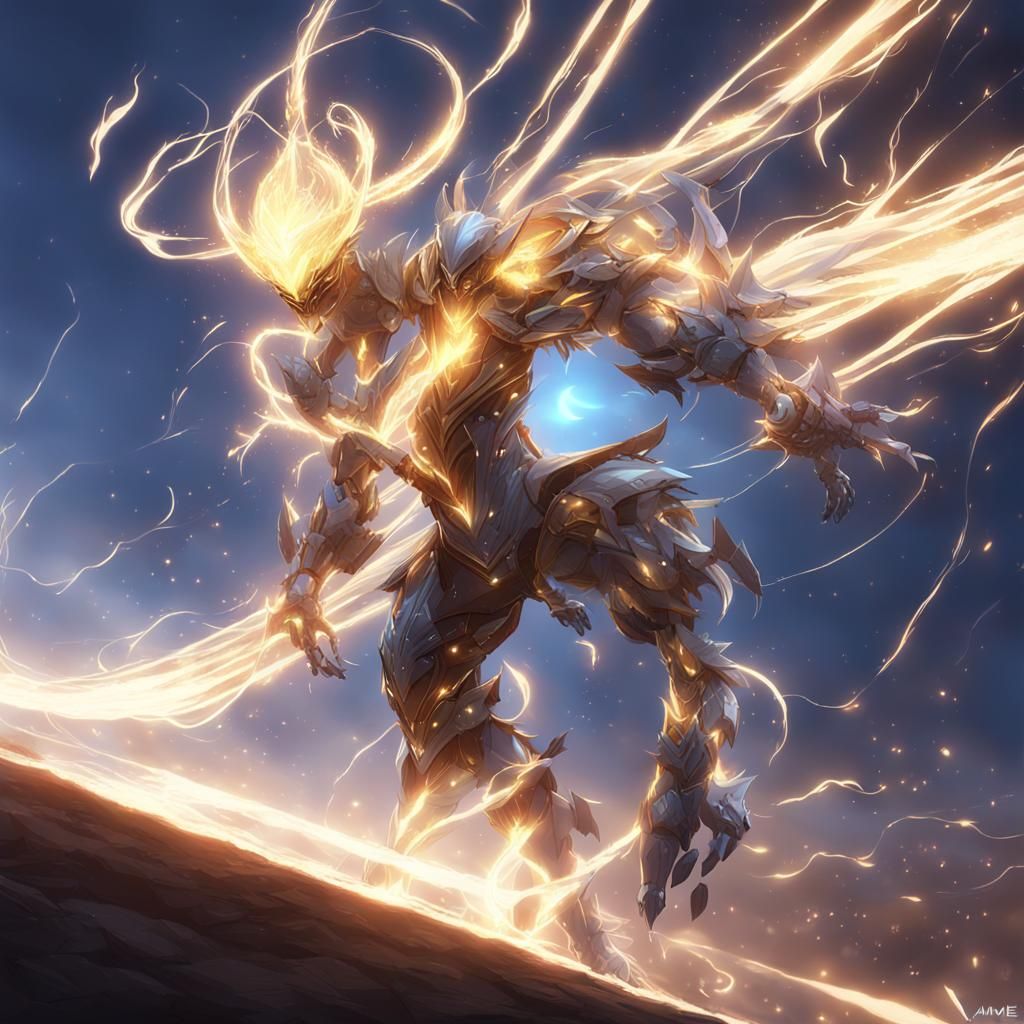 A pure energy creature, made of light