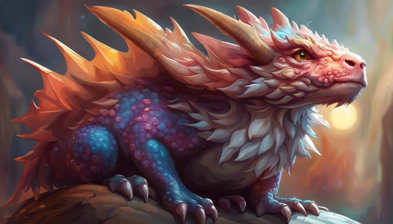 Fluffy Dragon Paw Portrait in Hyperdetailed Digital Art