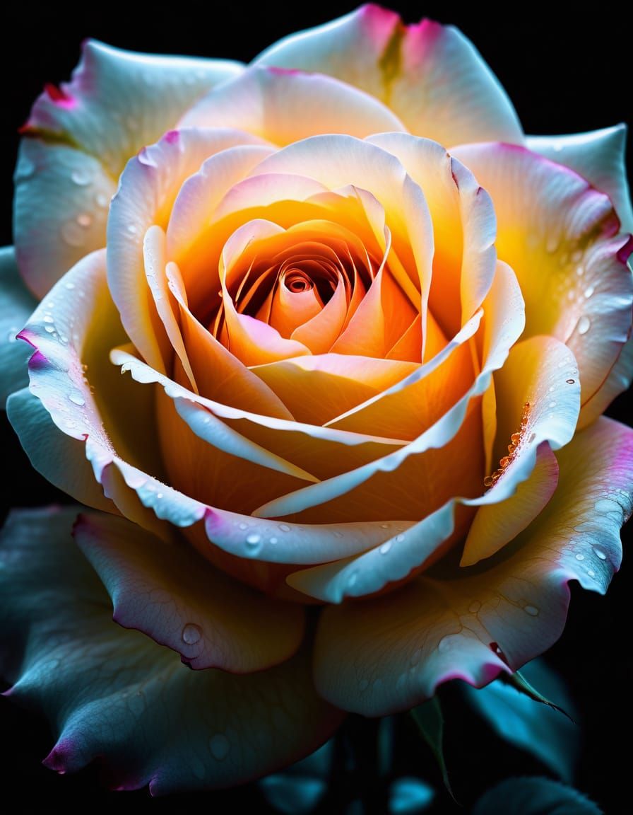 Ethereal Rose: A Minimalist Monochrome Digital Art Piece