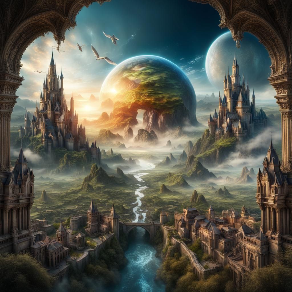 Surreal Kingdoms Collide in Composite Image