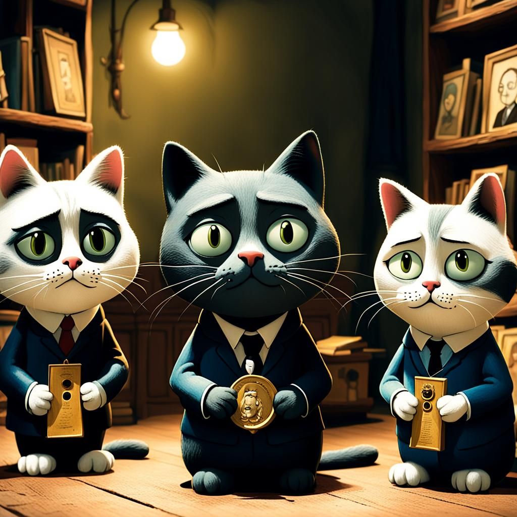 Secret Cat Philosophy Society: Naive Cartoon Art