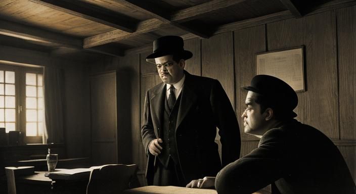 Kafkaesque Interrogation in Dark Attic Room