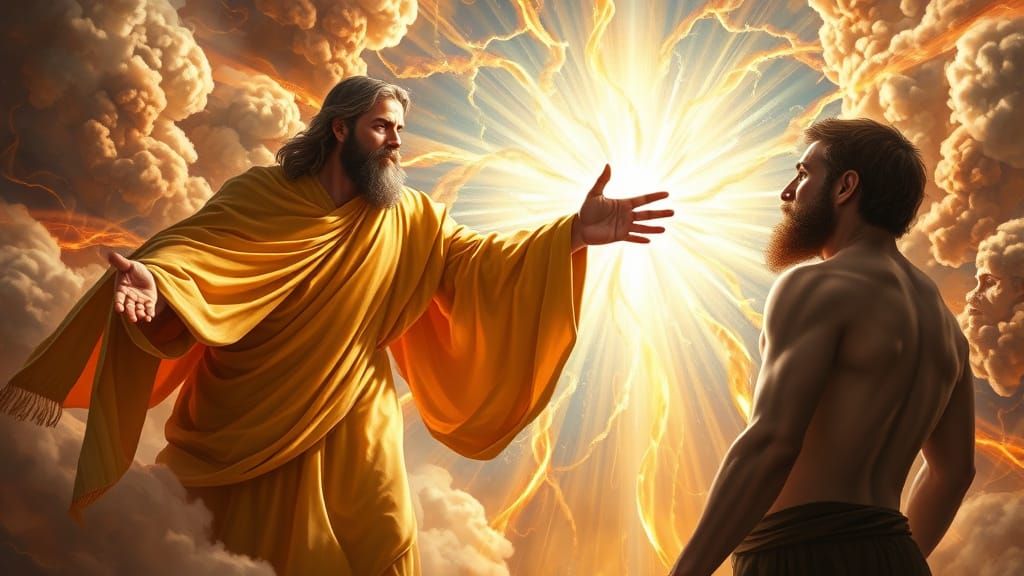 Divine Creator in Radiant Vortex