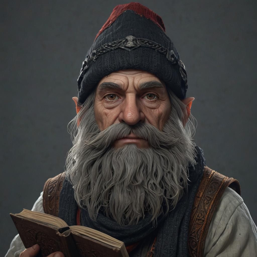 Gnome Trickery Cleric in Dark Fantasy Portrait