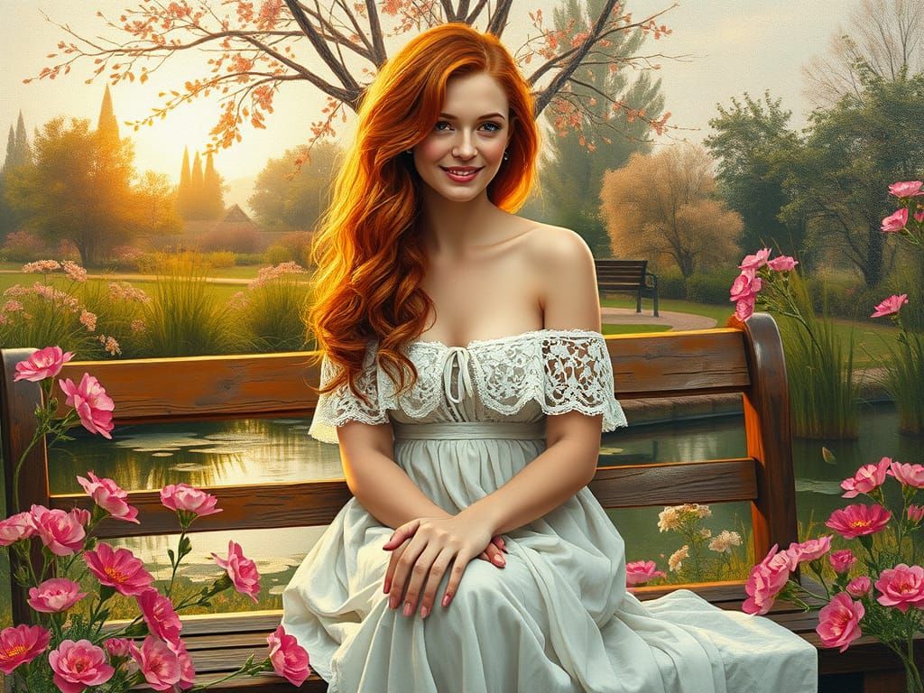 Garden Serenity in Impressionist Oil Painting