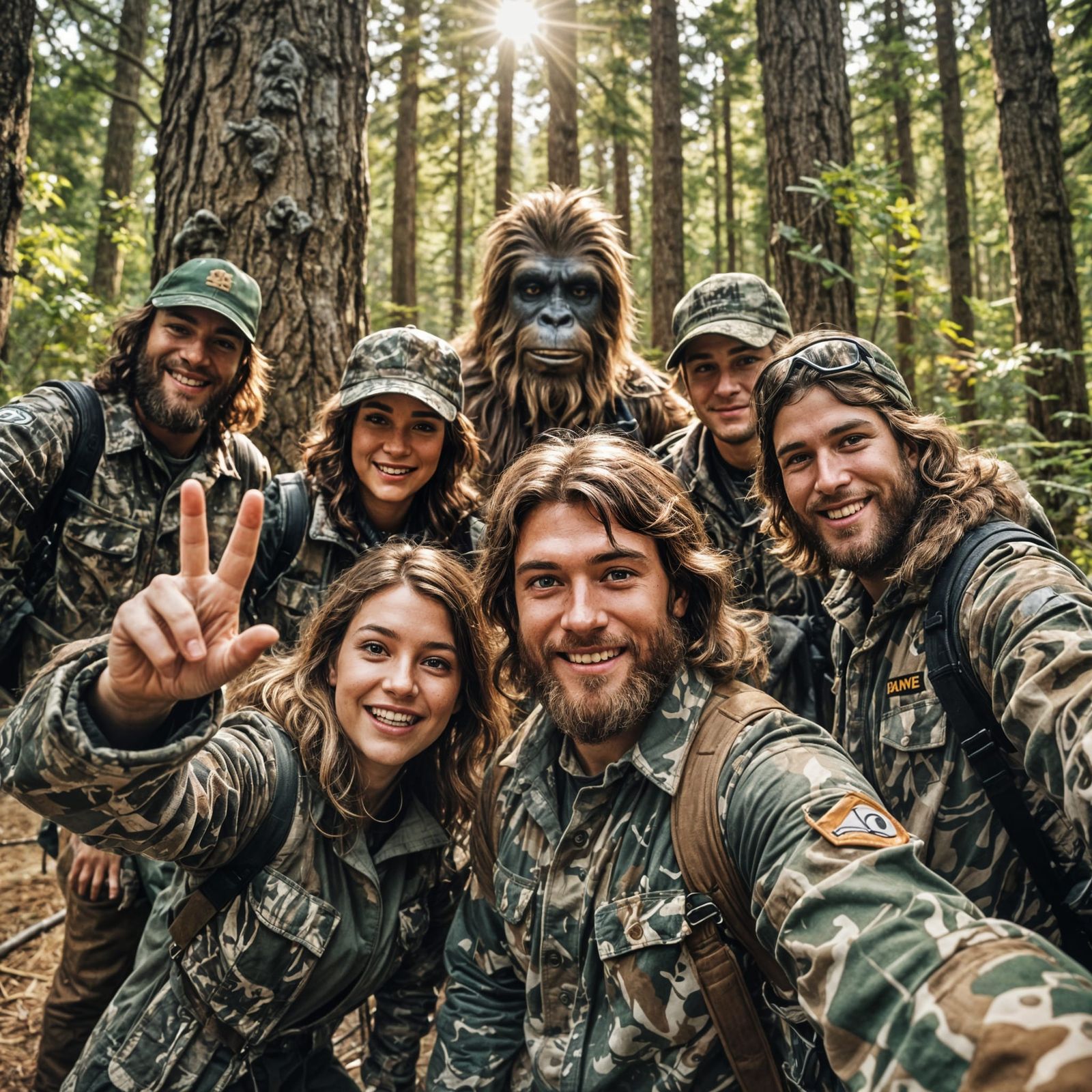 Bigfoot Photobomb: Hunters Selfie Interrupted