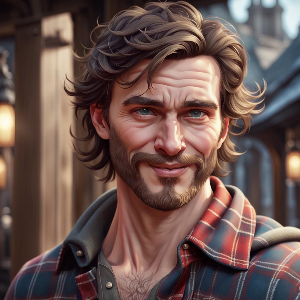 Scottish Man Portrait in Artstation Style
