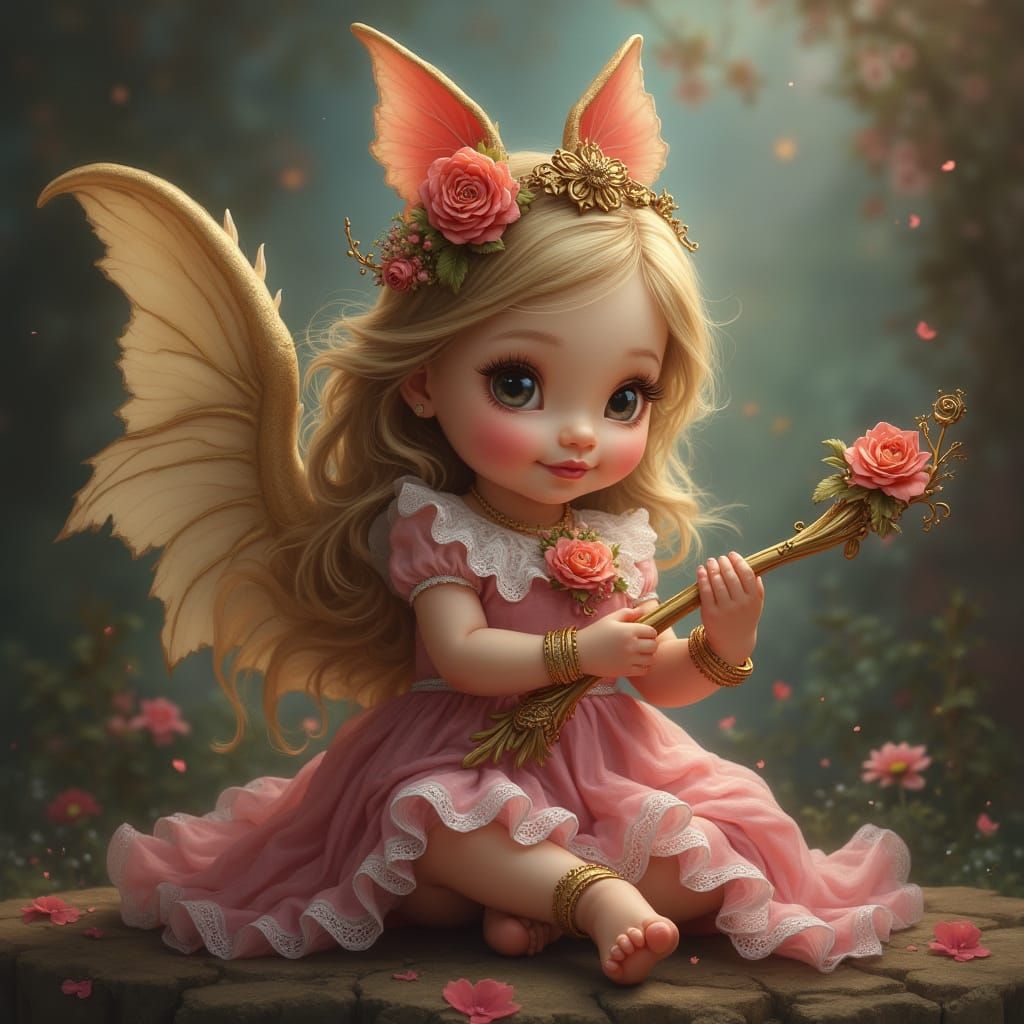 Baroque Airbrush Art: A Cute Fantasy Dreamscape