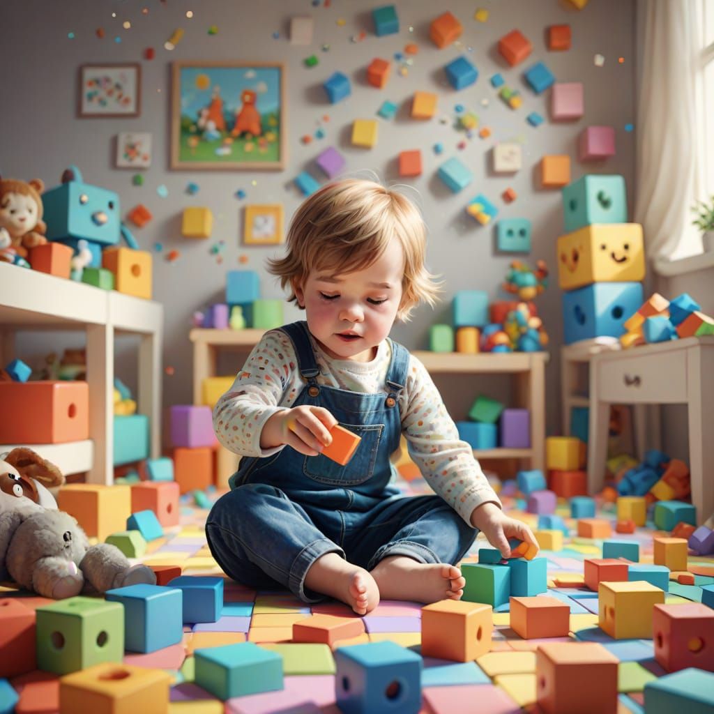 Child's Play: Vibrant Digital Art Concept