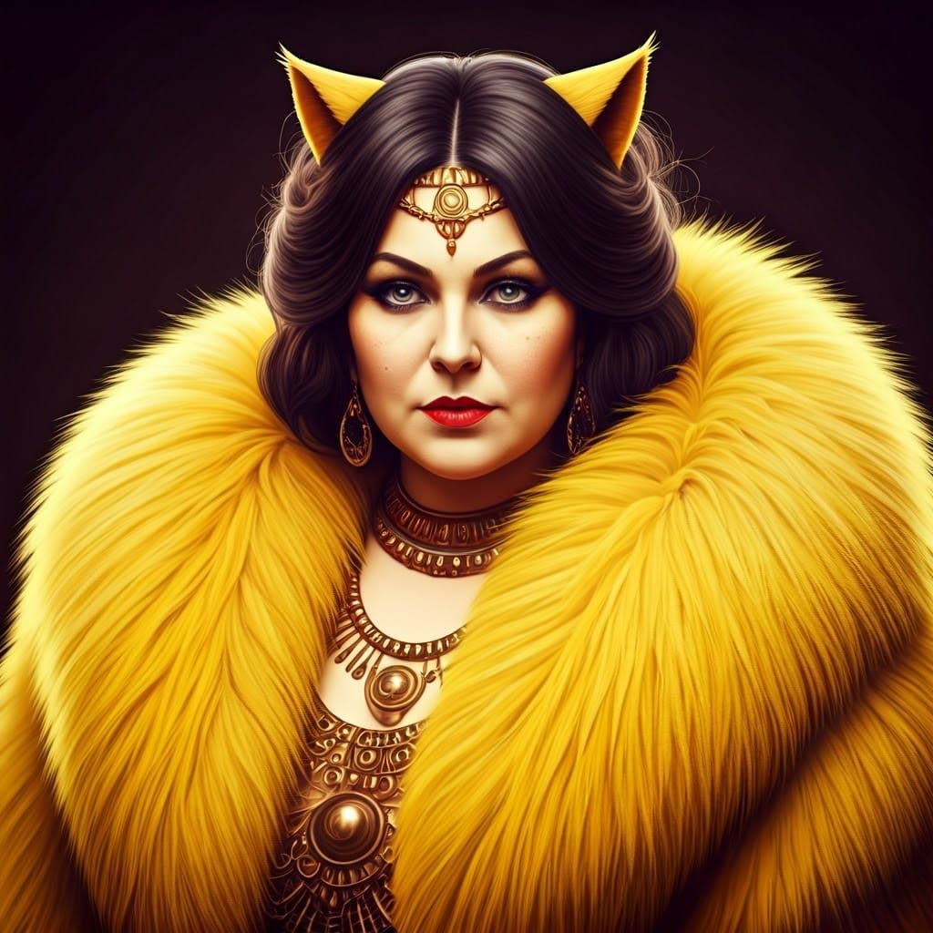 Seductive Goddess in Golden Finery