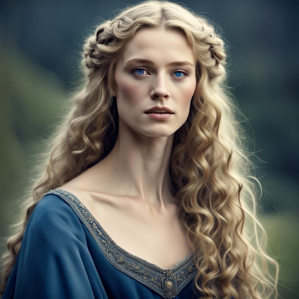 Medieval English Noblewoman Portrait: Professional Photograp...