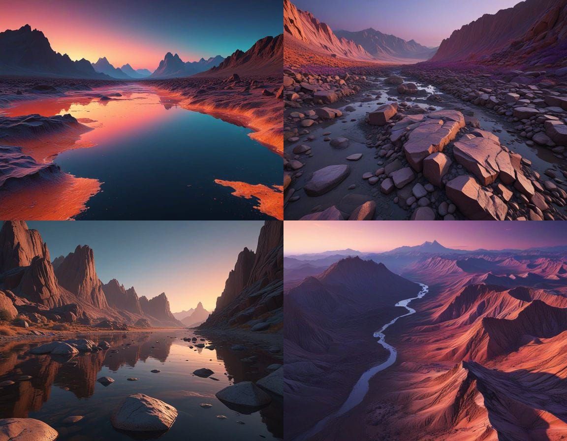 Alien Landscape of Tectonic Plates in Vibrant Rainbow Hues