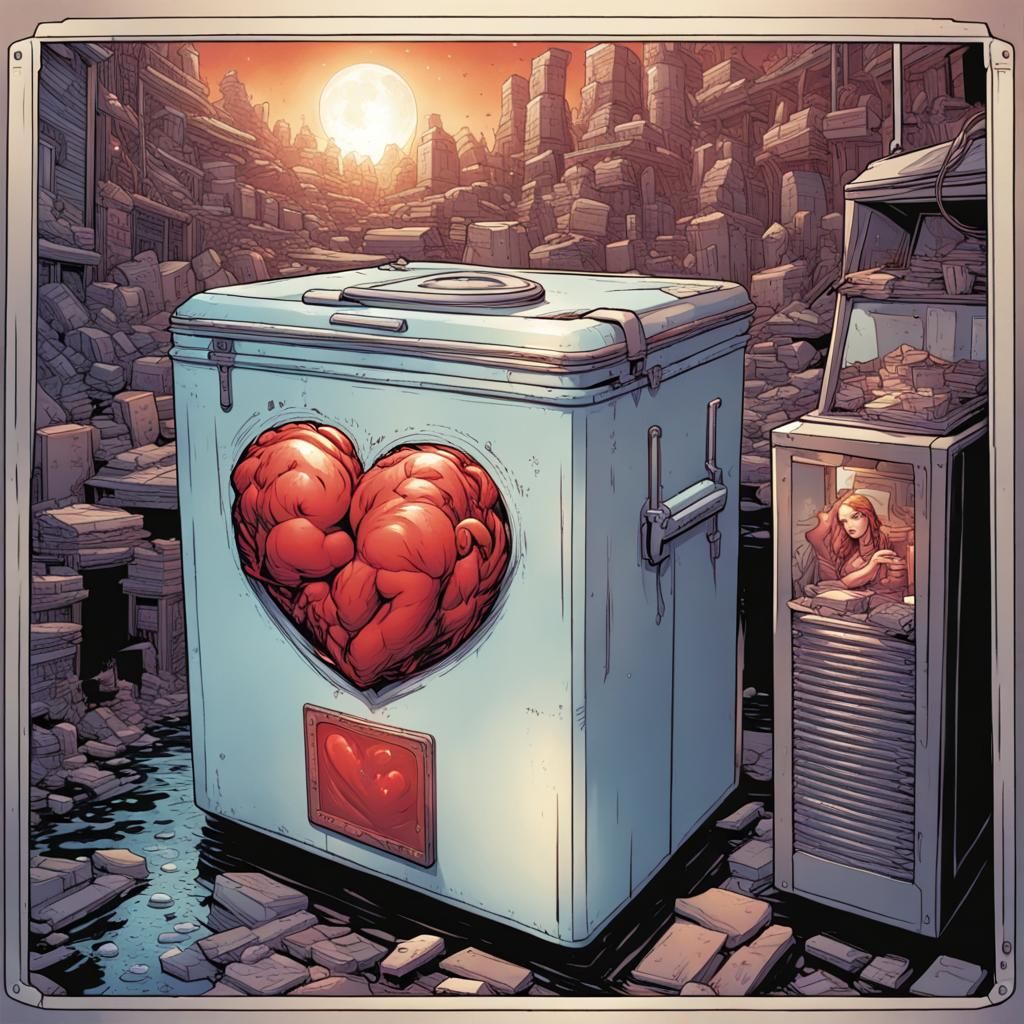 Heart in a Cooler Comic Book Art