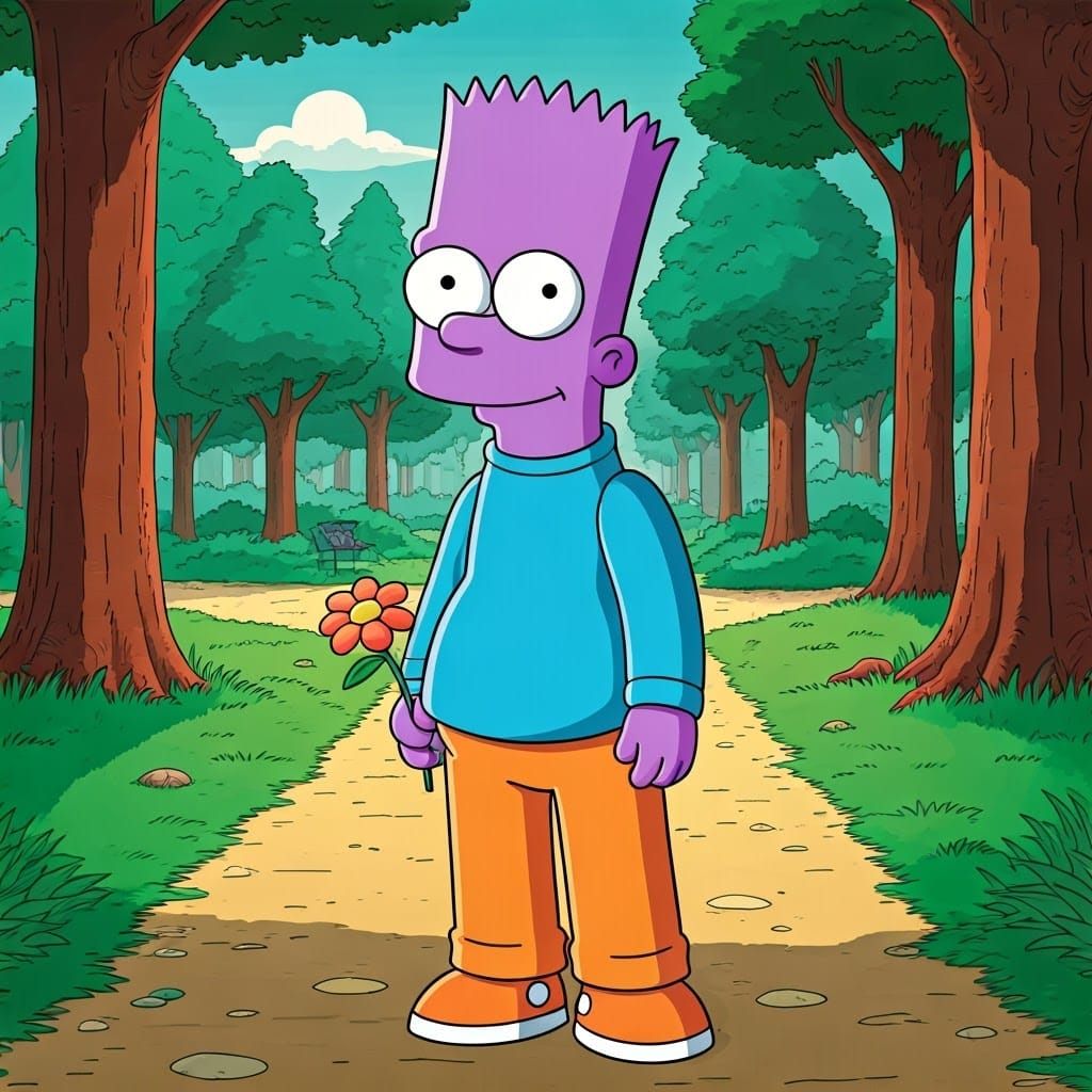 Friendly and Compassionate Bart Simpson Alternative in a Vib...
