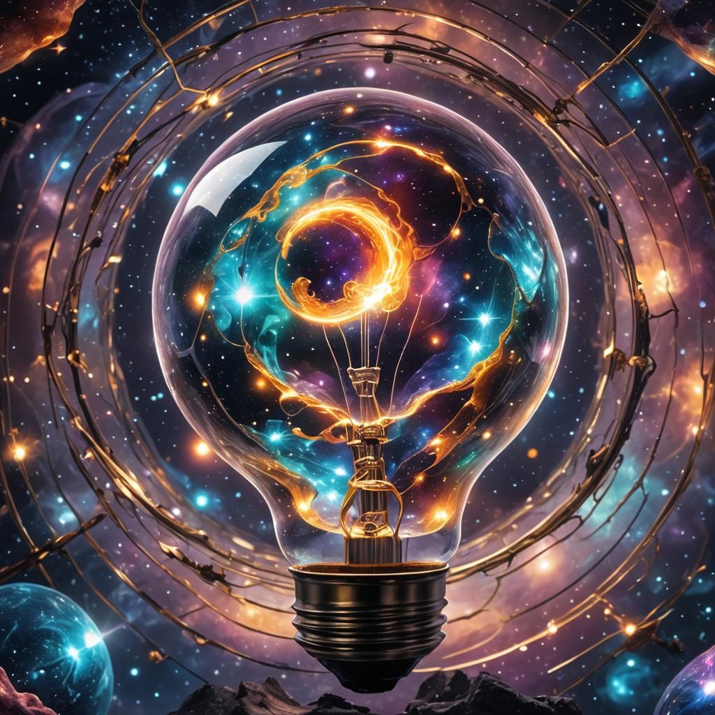 Galaxy Inside a Bulb: Holographic Cosmic Illustration