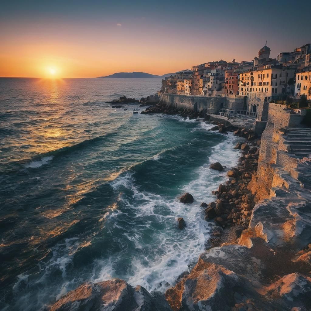 Art Nouveau Fire Landscape by Gustave Doré