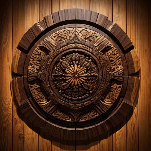 Dramatic Wood Carving with Colorful Splash Art