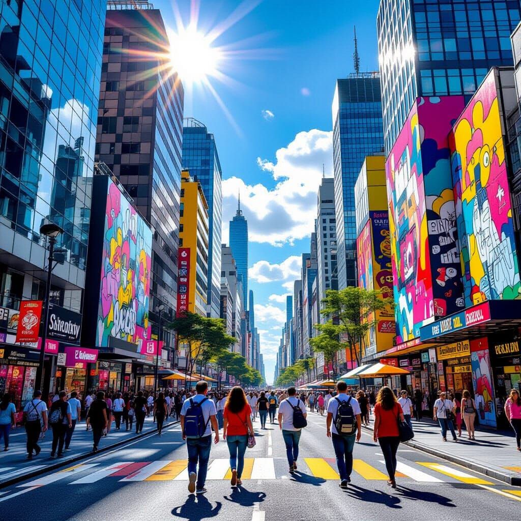 Vibrant Sao Paulo Cityscape with Street Art