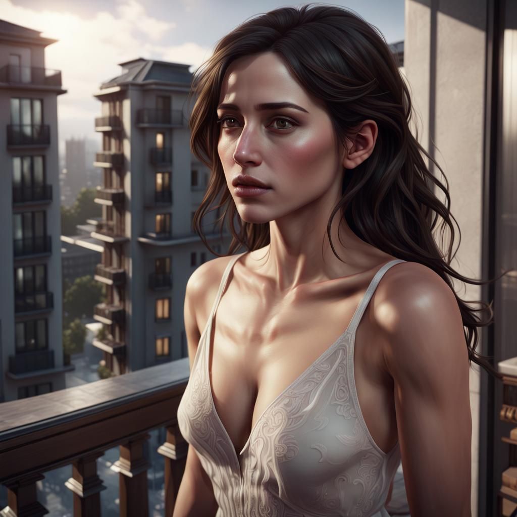 Melancholic lonely woman