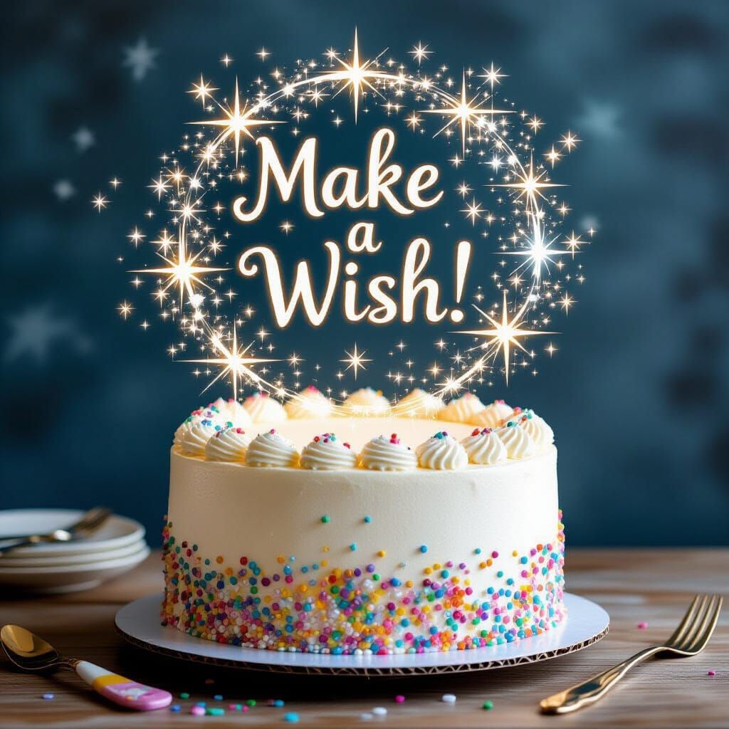 Magical Sparkling Enchanted Birthday Cake Levitating
