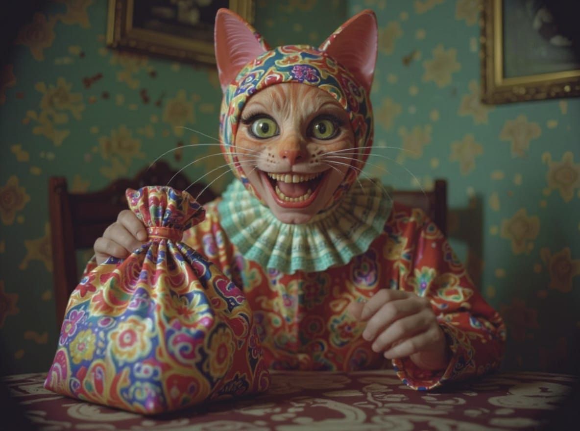 Surreal Cursed Image of Paisley Magic Bag, Felix the Cat Res...