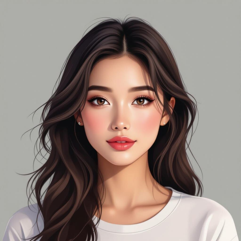 Hyperrealistic Anime Woman with Natural Beauty