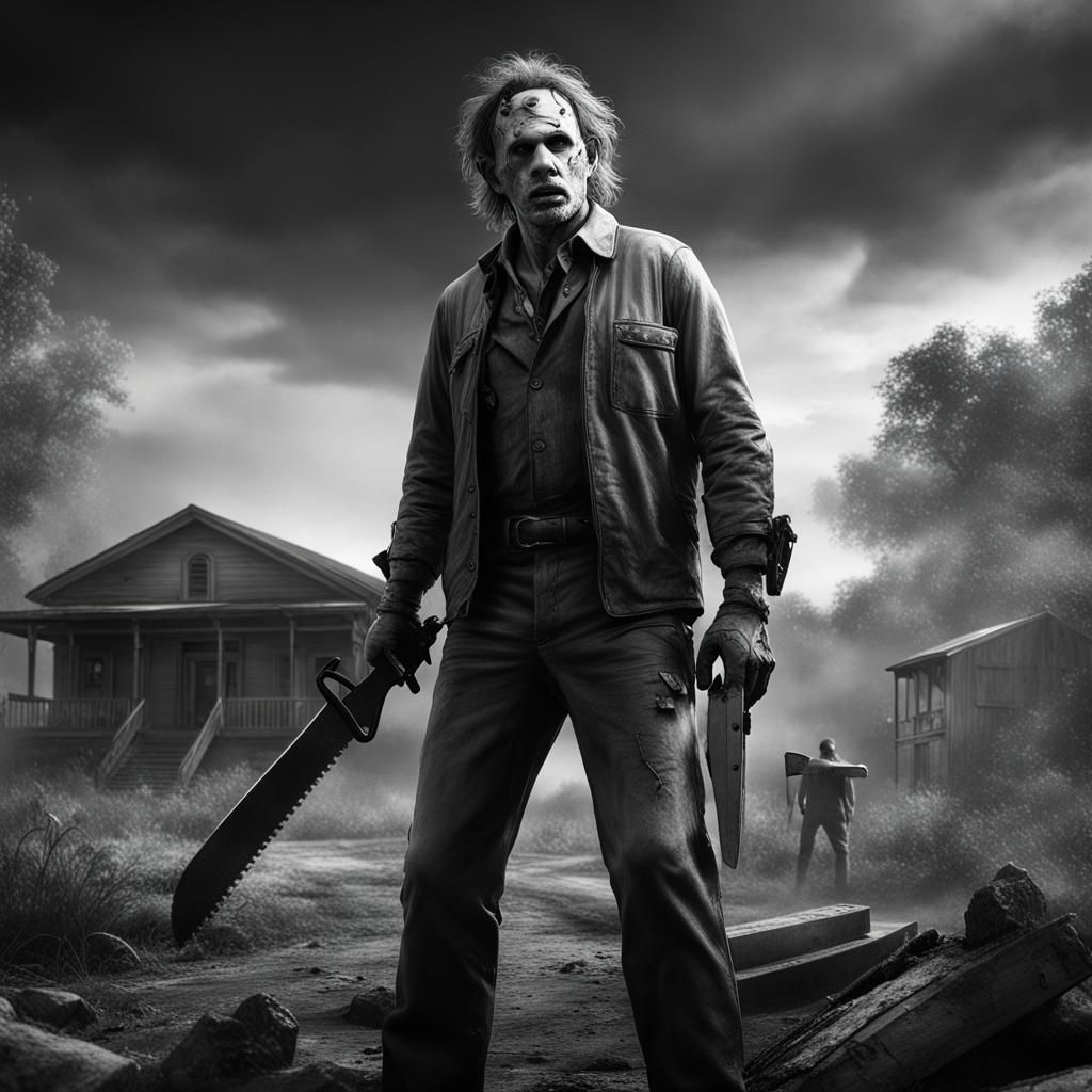 Texas Chainsaw Massacre in Black and White