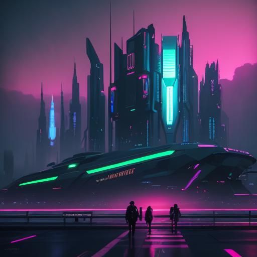 Distant Planet Cityscape at Dusk in Sci-Fi Style