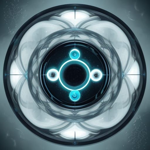 Surreal Yin-Yang Symbol Dissolving in Sky