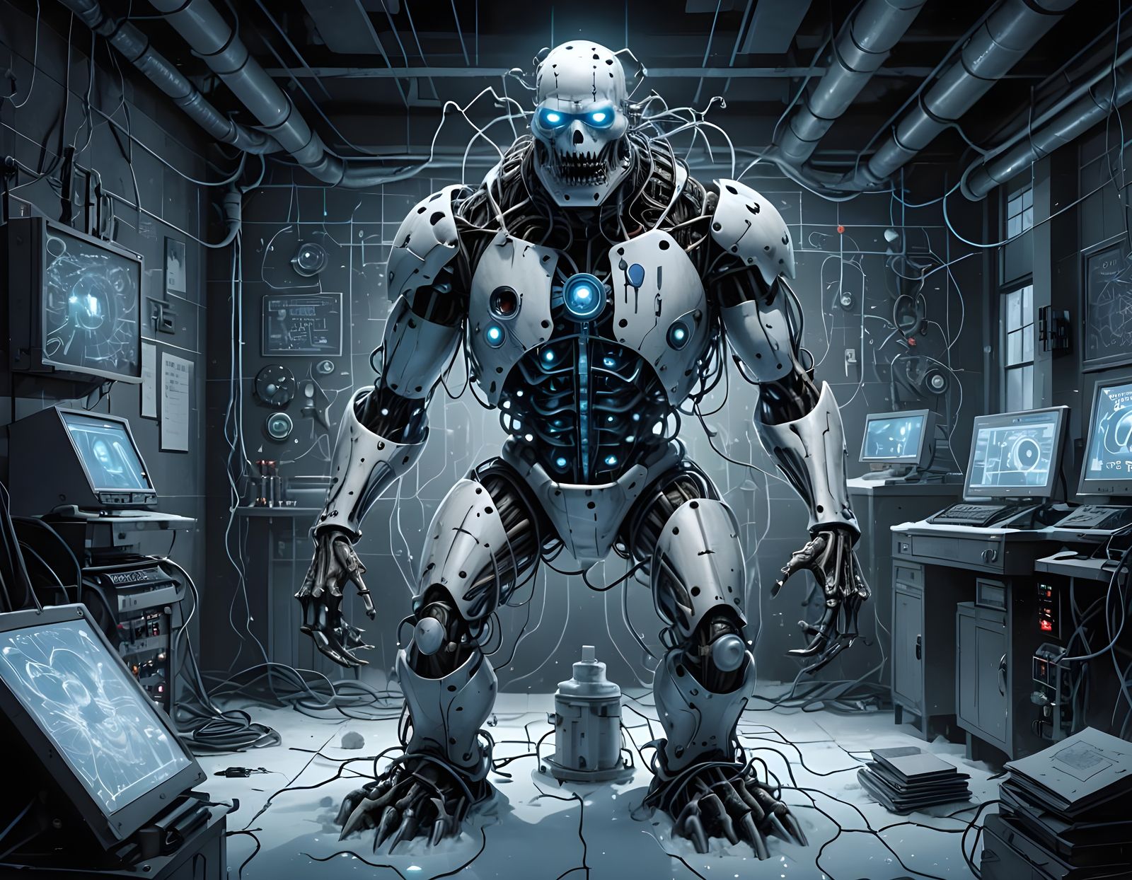 Futuristic Snowman Monster Concept