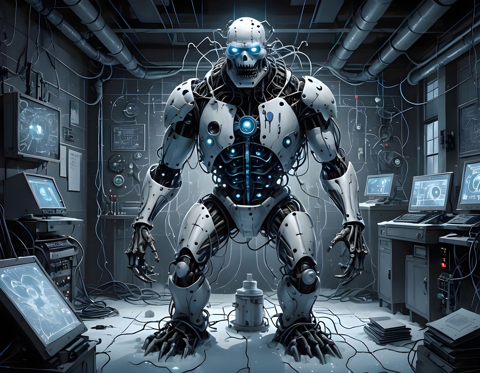 Futuristic Snowman Monster Concept