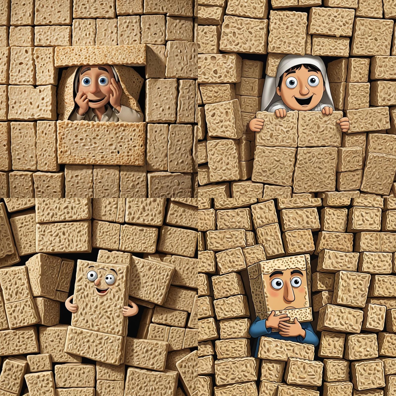 Funny Cartoon: Human Matzah Hiding