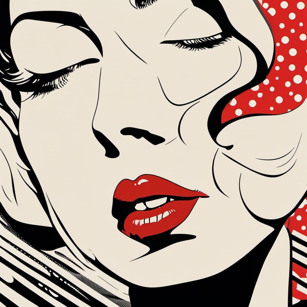 Pop Art Deco Portrait of a Young Woman