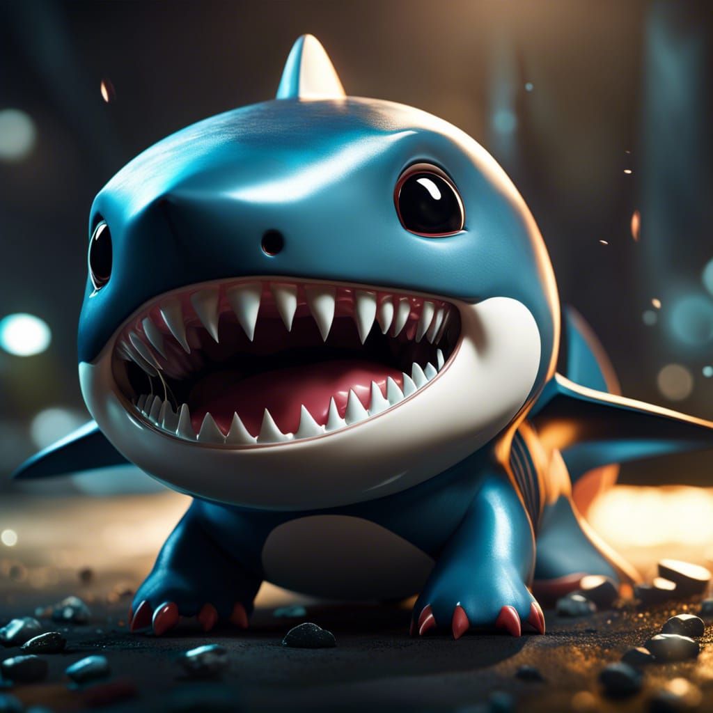 Adorable Chibi Shark: Hyperrealistic CGI Fantasy