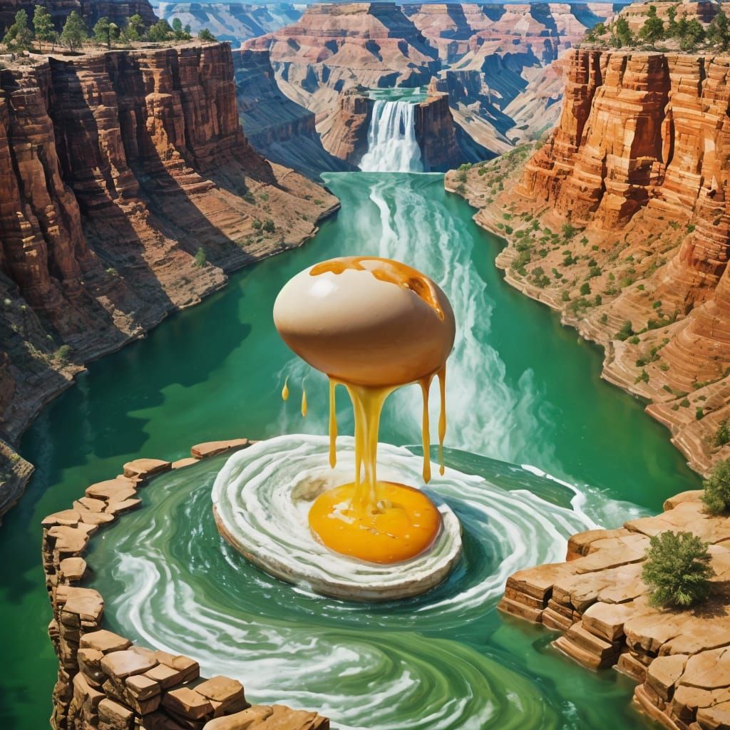 Giant Egg Yolk Waterfall in the Grand Canyon